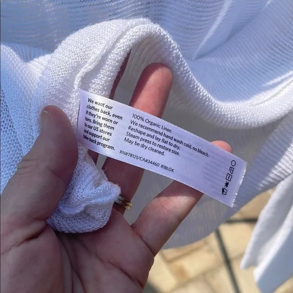 Eileen Fisher Small White Open-Front Cardigan - Picture 4 of 5